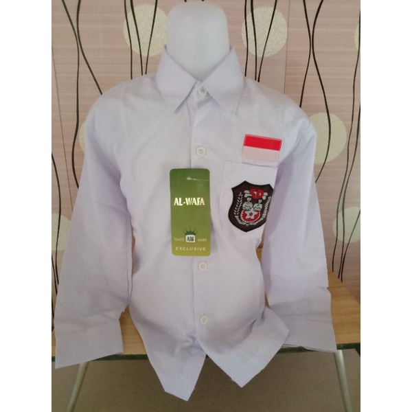 (BAJU SEKOLAH) BAJU PUTIH MERK ALWAFA EXCLUSIVE LENGAN PANJANG/SERAGAM SEKOLAH