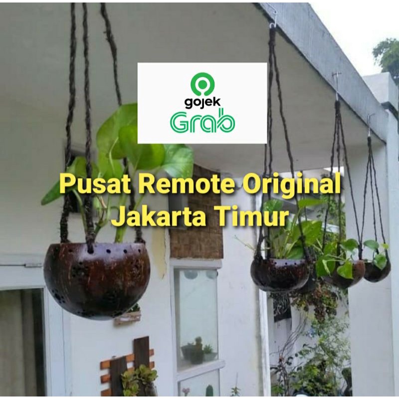 POT BUNGA BATOK KELAPA GANTUNG TALI TEMPURUNG KELAPA