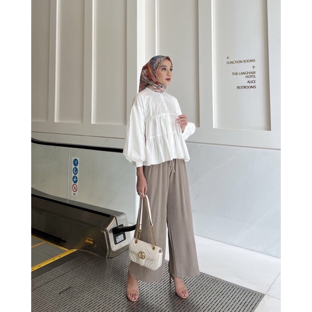 Eazy plisket pants mocca&sage by gonegani