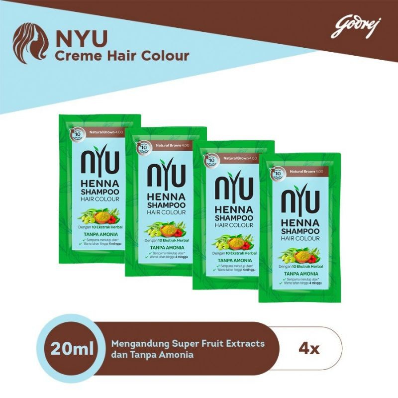 ⭐ BAGUS ⭐ NYU HENNA SHAMPOO | Semir Rambut Burgundy Natural Black Brown