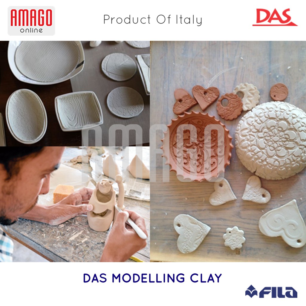 DAS Modelling Clay - Tanah Liat - Air Hardening - Warna Putih - 500 gr - 387000