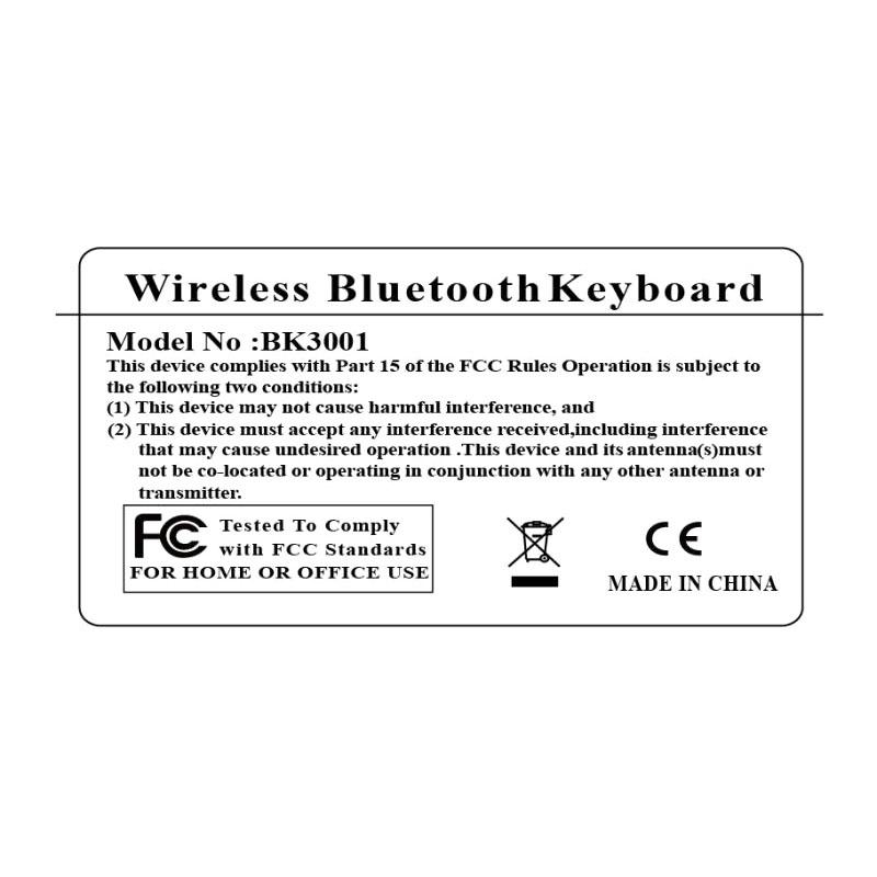 Keyboard Ultra Slim Wireless Bluetooth iOS Android PC BK3001