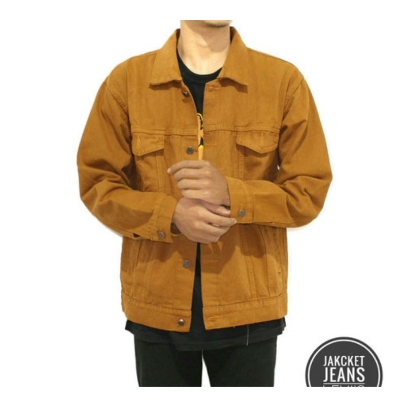 JAKET JEANS  PRIA KUNING KUNYIT MUSTARD