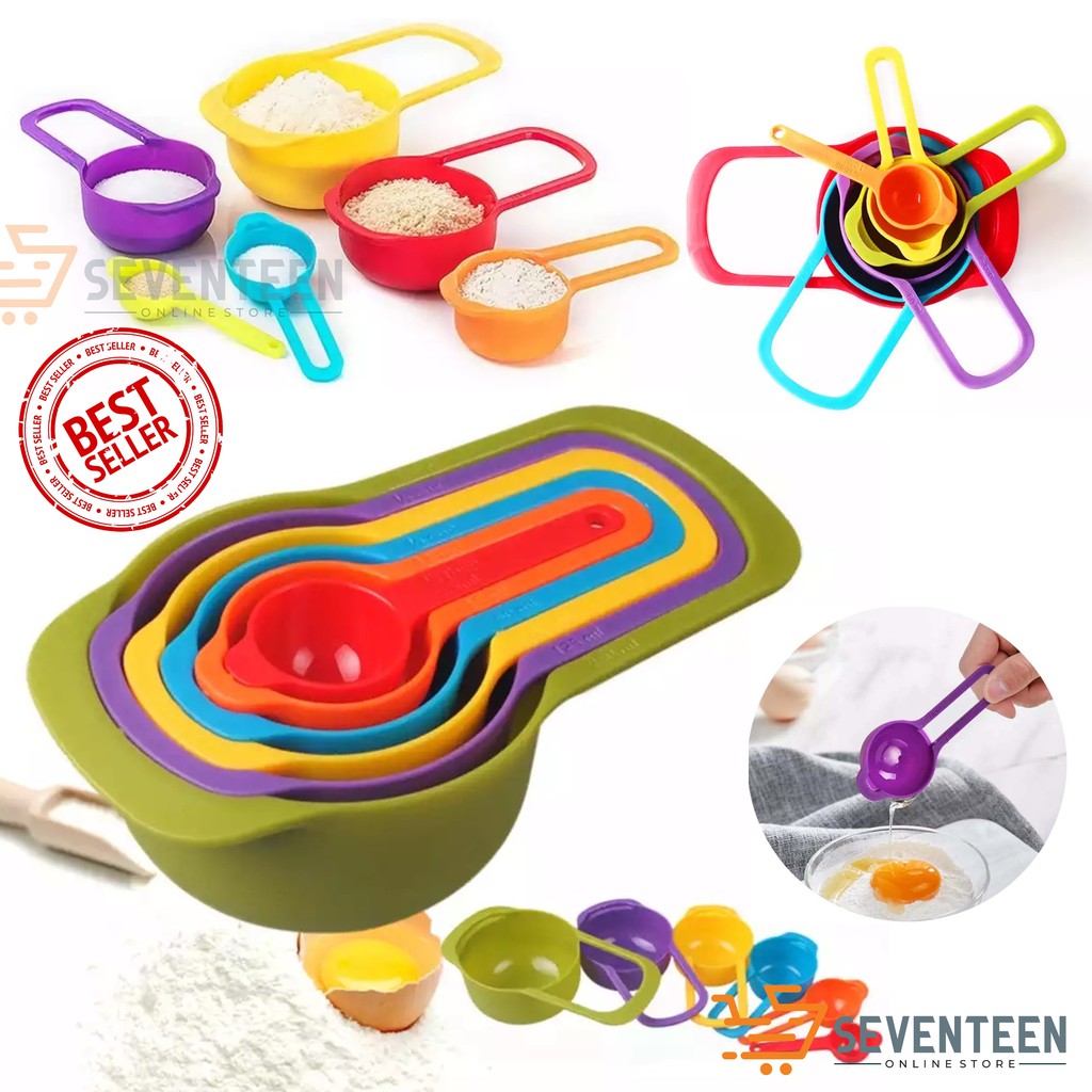 SENDOK TAKAR SET 6 IN 1 / TAKARAN SENDOK DAPUR / MEASURING SPOONS CUP