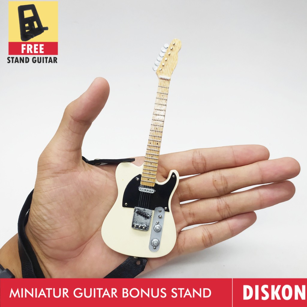 gitar fender telecaster cream bonus stand miniatur gitar fender telecaster diskon