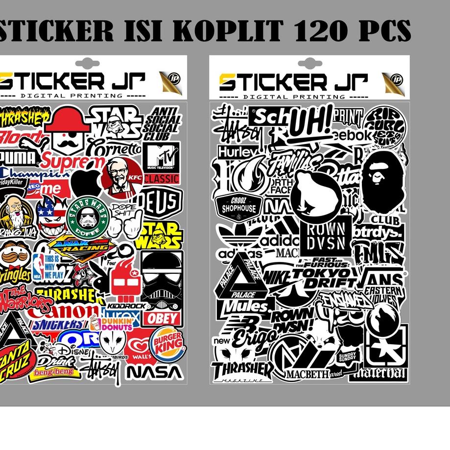 

↴ [ SJP ] 120 PCS STICKER AESTHETIC LOGO BRAND UNTUK LAPTOP CASE TUMBLER - SD プ