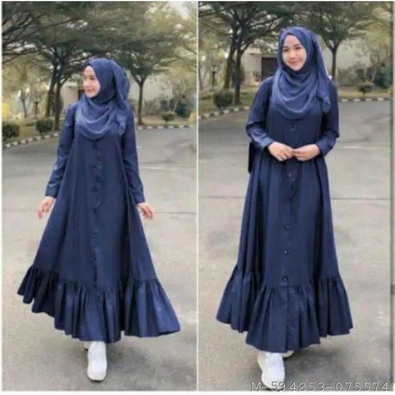 DRESS MUSLIM WANITA PEONI MOSCREPE VHAG 007