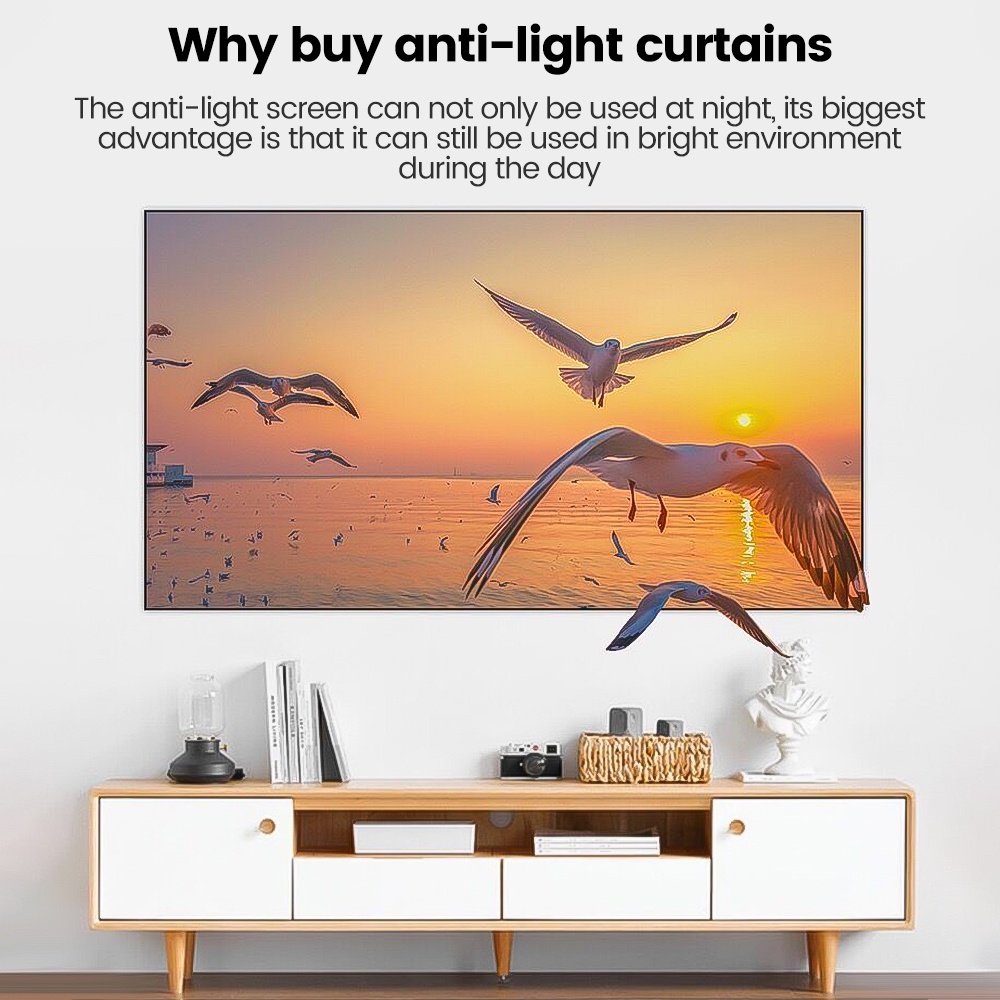 Layar Proyektor 4K HD Anti-light Ambient Screen Curtain Kain Projector