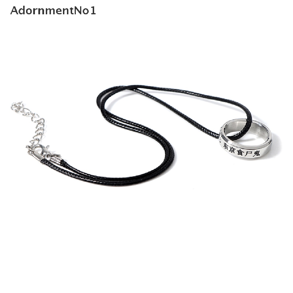 (AdornmentNo1) Kalung + Cincin Titanium Steel Motif Anime Tokyo Ghoul Kaneki Untuk Cosplay