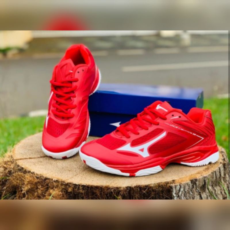 MIZUNO WLZ Z5 LOW RED - Sepatu Olahraga Volly Tennis badminton Import Premium Quality