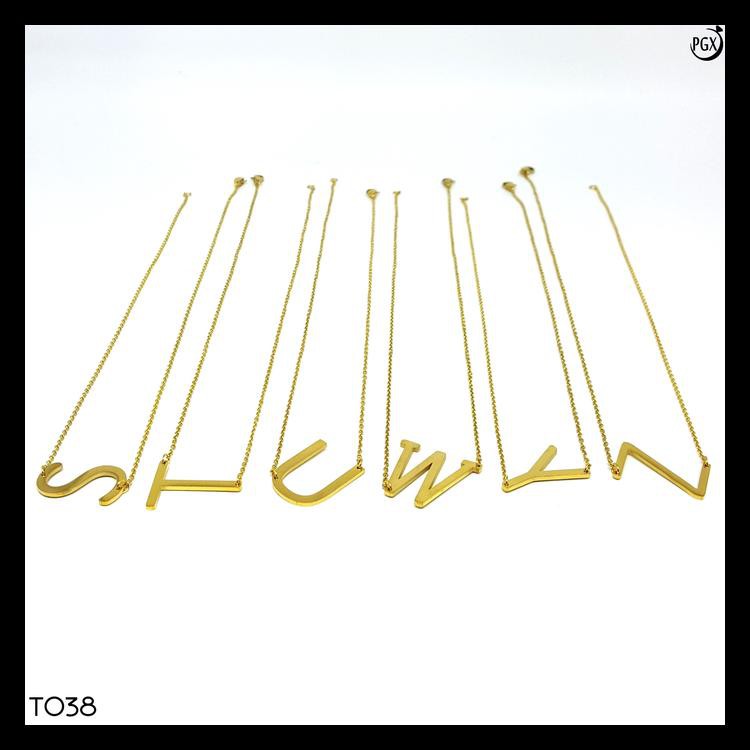 KALUNG TITANIUM HURUF INISIAL NAMA ALPHA BETA ARTIS ANTI KARAT T038