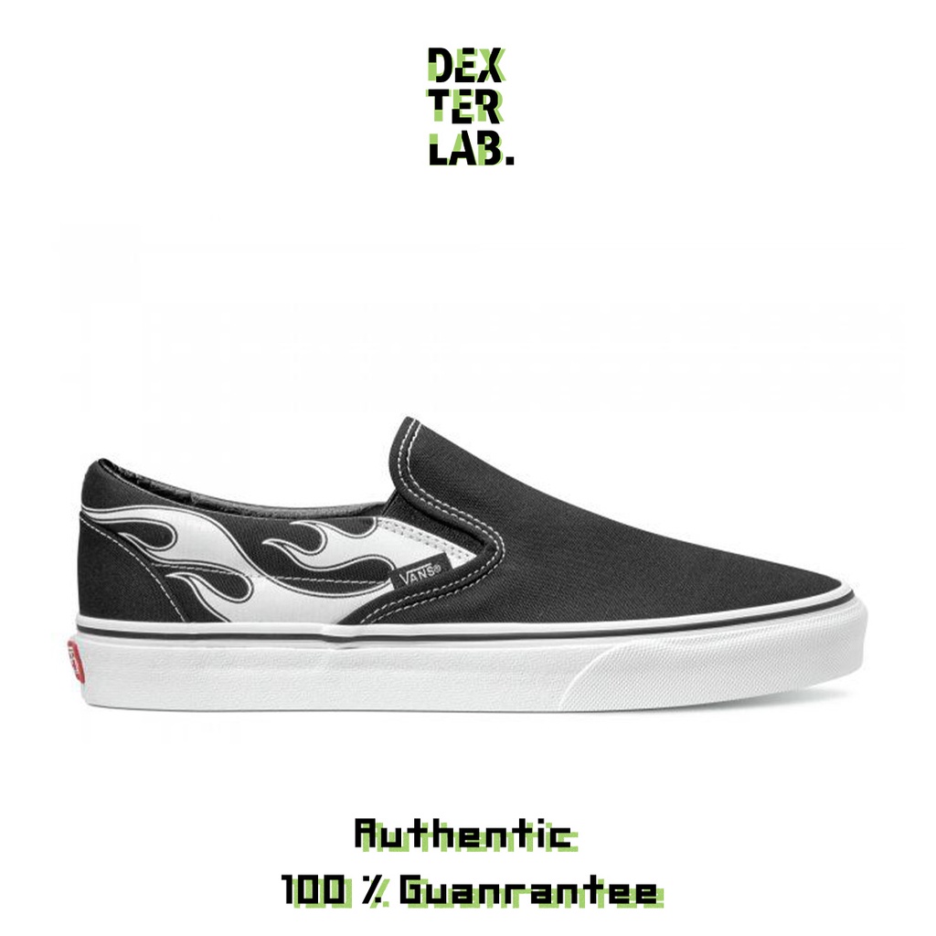 Vans Slip on Flame Black White
