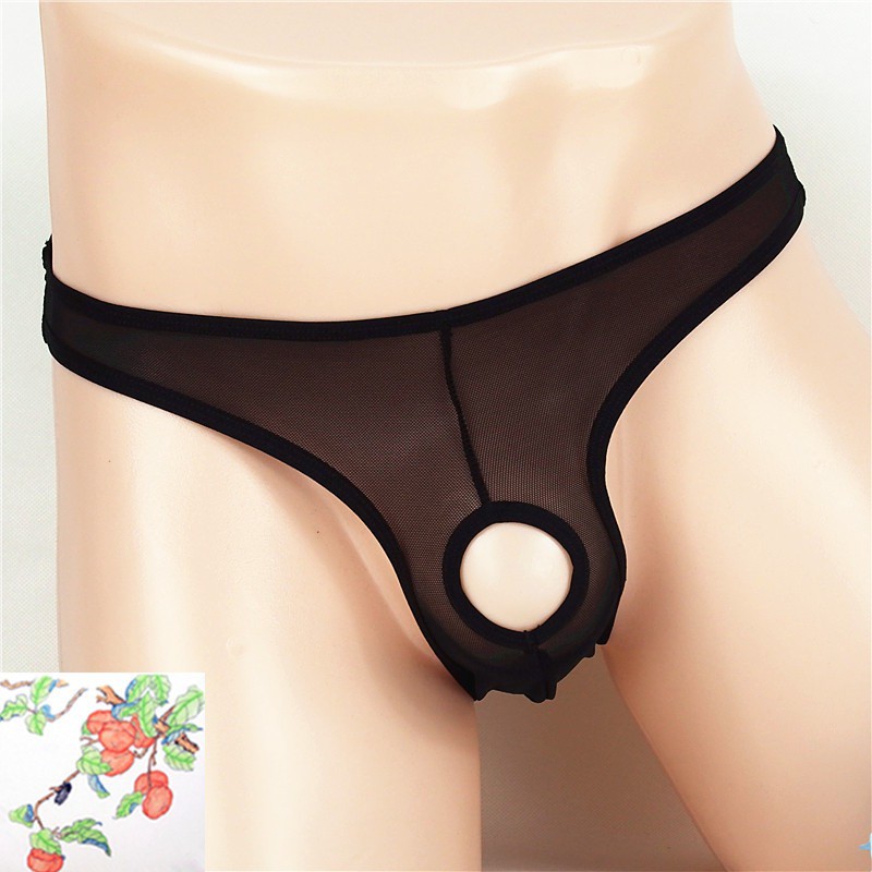 (COD) Celana Dalam Brief Pria Sexy Open G String Celana Transparan Bahan elastis bernapas y050