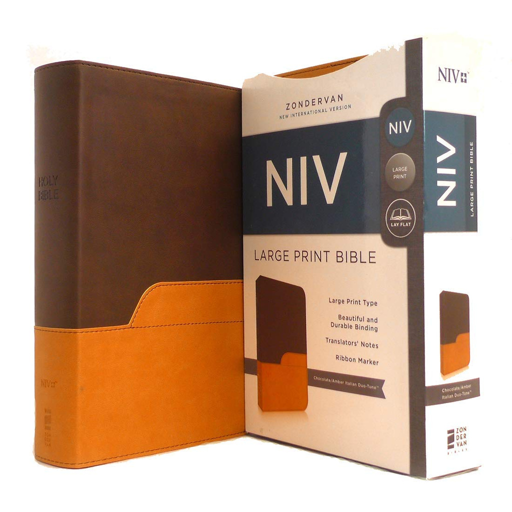 Jual Niv Holy Bible (Large Print, Chocolate/ Amber Leathersoft)  9780310429401 Indonesia|Shopee Indonesia