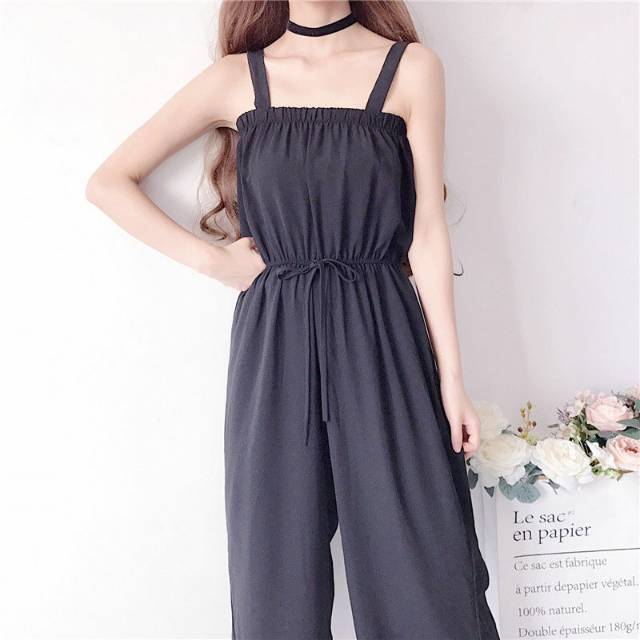 Long Jumpsuit Pakaian Wanita Tanpa lengan Jumpsuit  1011 (Size S-XL)