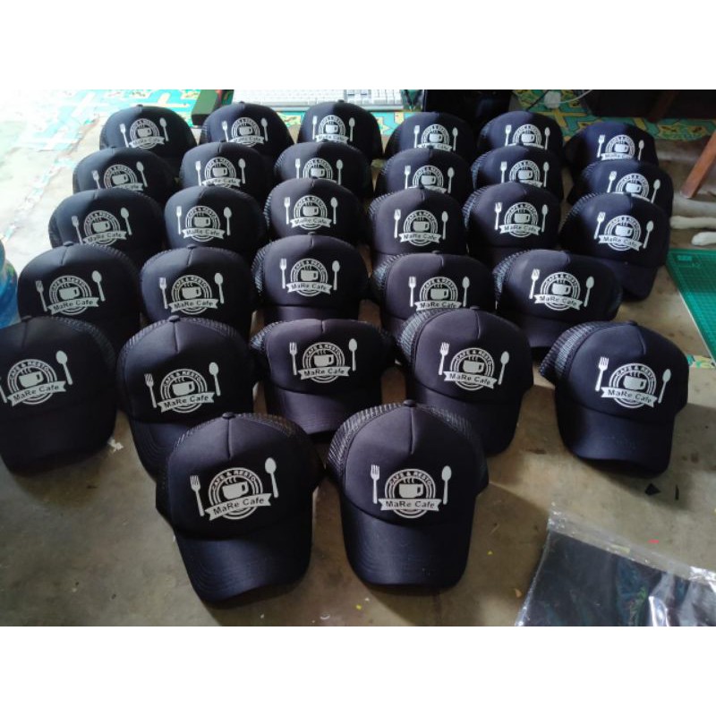 topi sablon custom nama logo / sablon topi custom satuan