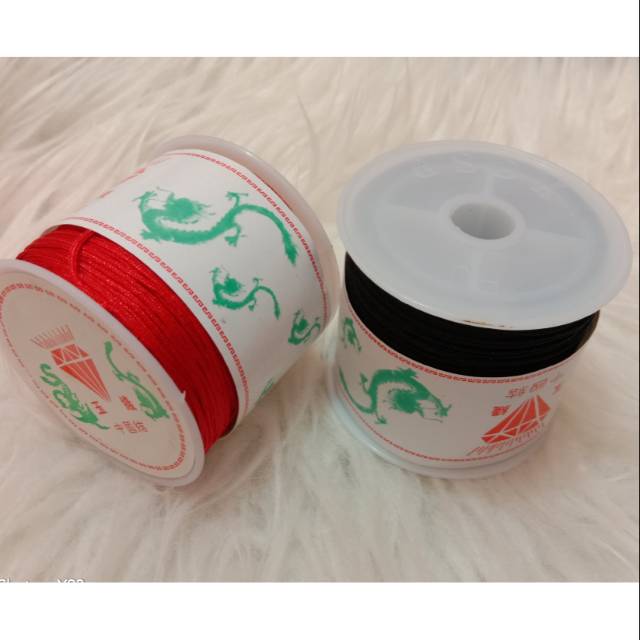 Tali Cina Nylon Hitam / Merah