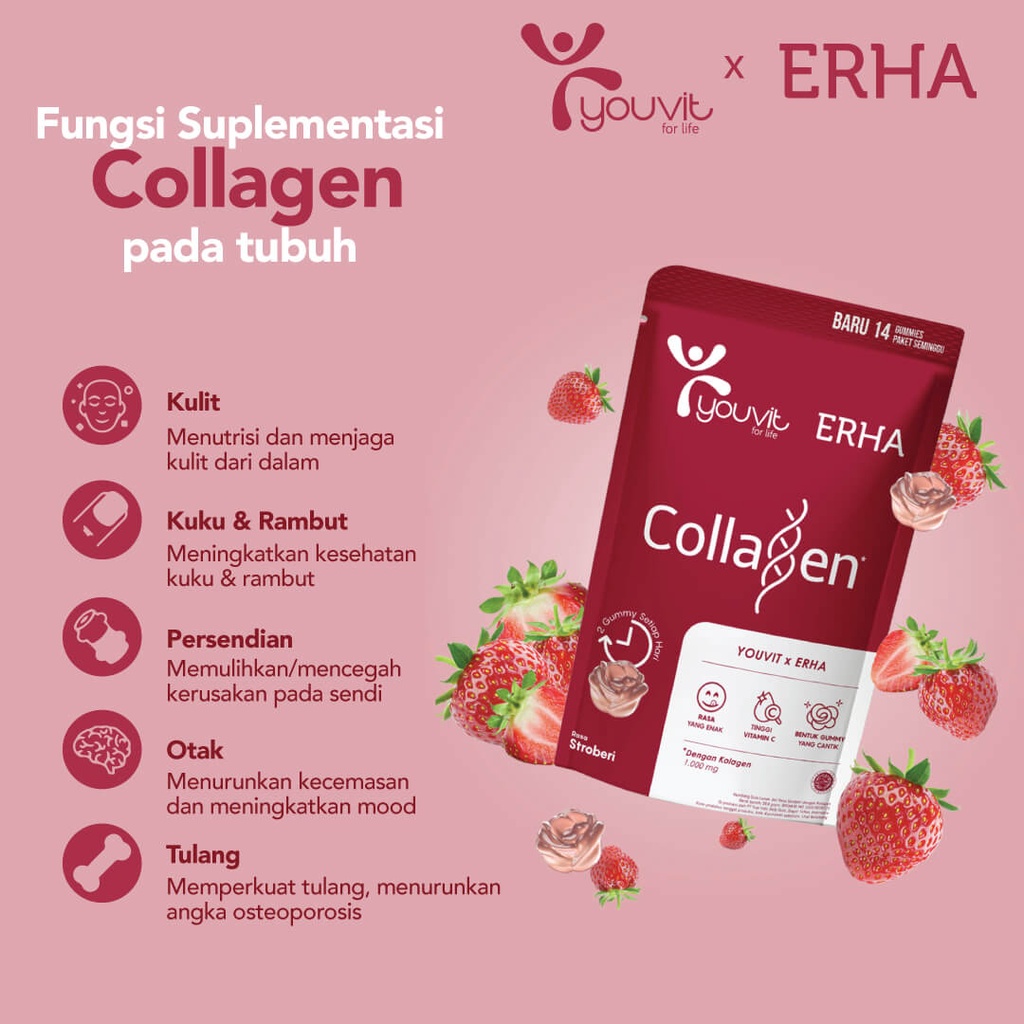 Youvit x Erha Collagen colagen Multivitamin membuat kulit awet muda