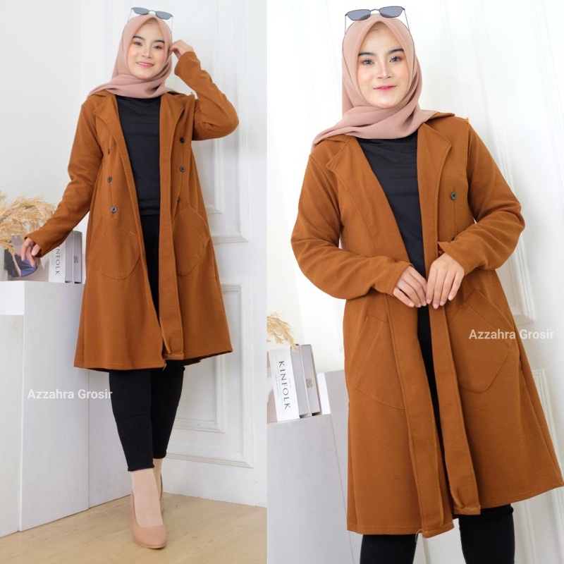 Cleva Cardi LD100+ Blazer Wanita Korea Outer Long Cardigan Panjang Wanita  / R.1 - 315-6337