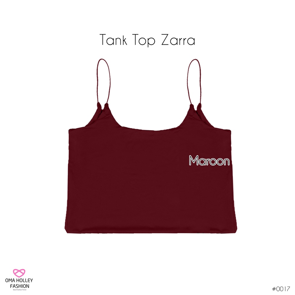 (COD) OH Fashion Zarra Tank top wanita tali spaghetti crop top #0017-Maroon