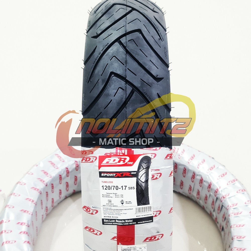 Ban Motor FDR Sport XR Evo 100/80 - 17 Tubeless Vega Jupiter Vixion