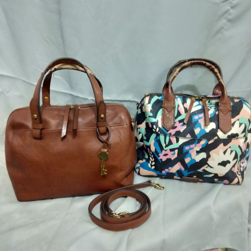 Bundling tas second Fossil Rachel dan Fiona Satchel authentic preloved bag