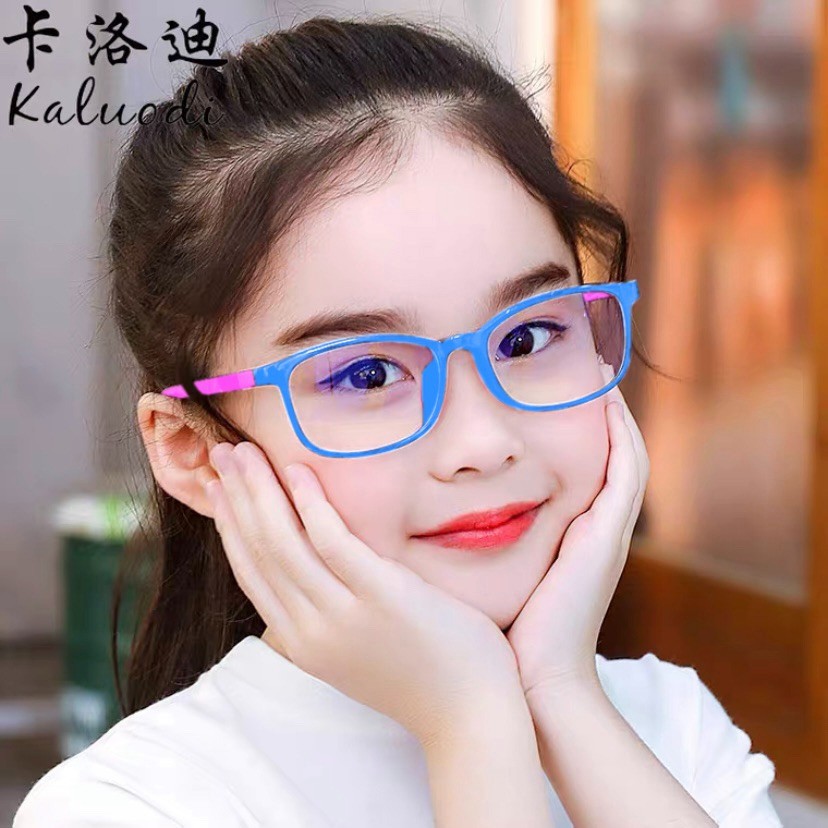Pamelo Kacamata Anak Anti Radiasi Blue Ray (Design Korea) Laki-laki & Perempuan Kacamata Murah-Ank Bulat biru