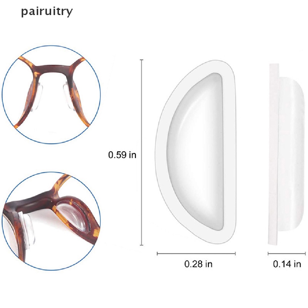 Prt 4 Pasang Bantalan Hidung Kacamata Bahan Silikon Tipis Anti slip PRT