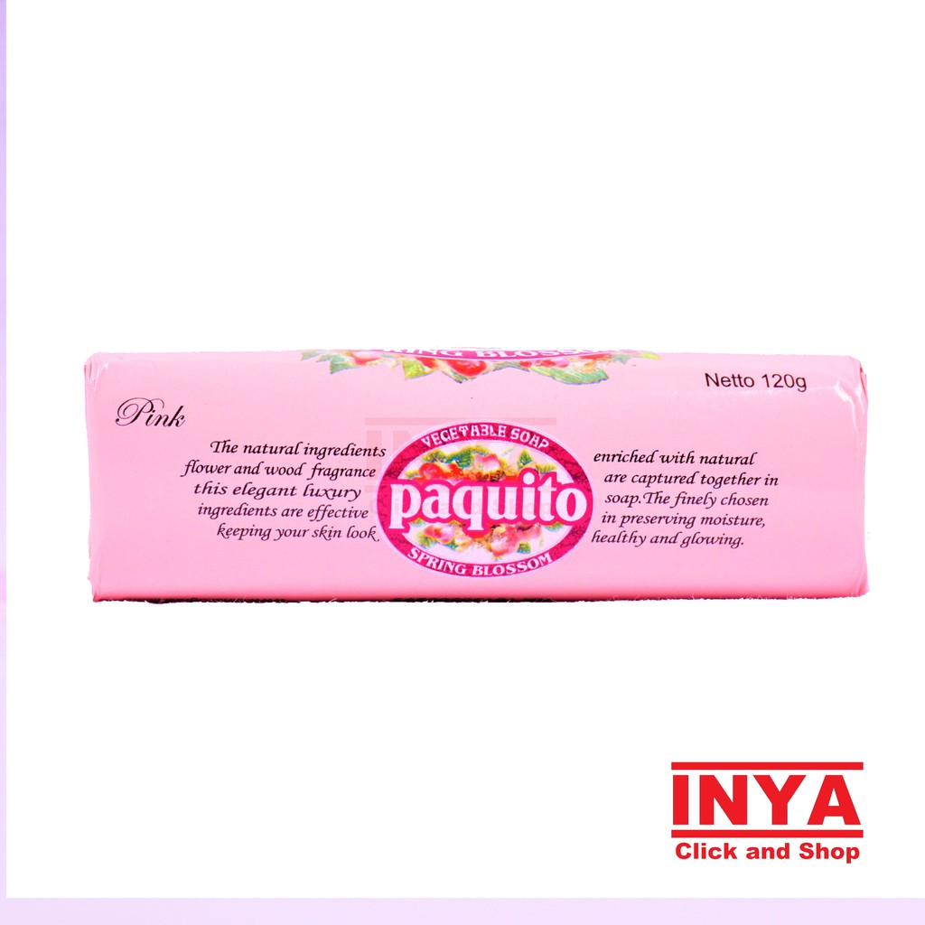 PAQUITO SPRING BLOSSOM PINK VEGETABLE SOAP 120gr - Sabun Batang