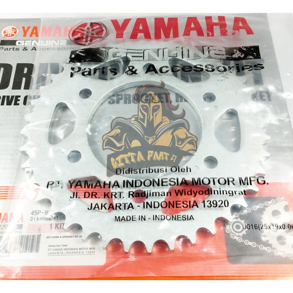 GEAR SET YAMAHA 45P BYSON KUALITAS ASLI ORIGINAL YAMAHA sangat bagus, presisi kokoh tidak bunyi atau berisik DIJAMIN MANTAP DAN AWET / GEAR SET BYSON