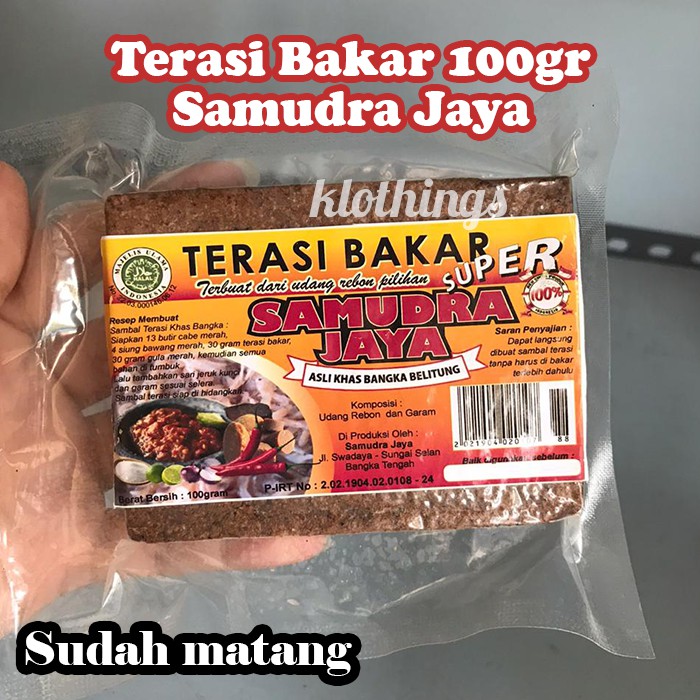 

[klothings] Terasi Bakar Udang Super Asli Bangka Samudra Jaya Wangi Belacan Balacan 100g