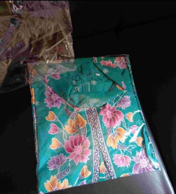 M-l-xl-xxl Batik Tunik Wanita Asj Sa Hrb026 Kenongo Pekalongan Sogan Tulis Batik Kerja Wanita Jumbo