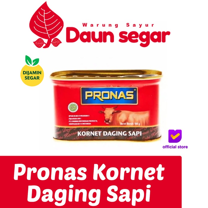 

Kornet Daging Sapi kornet sapi PRONAS 340gram daunsegar daun segar