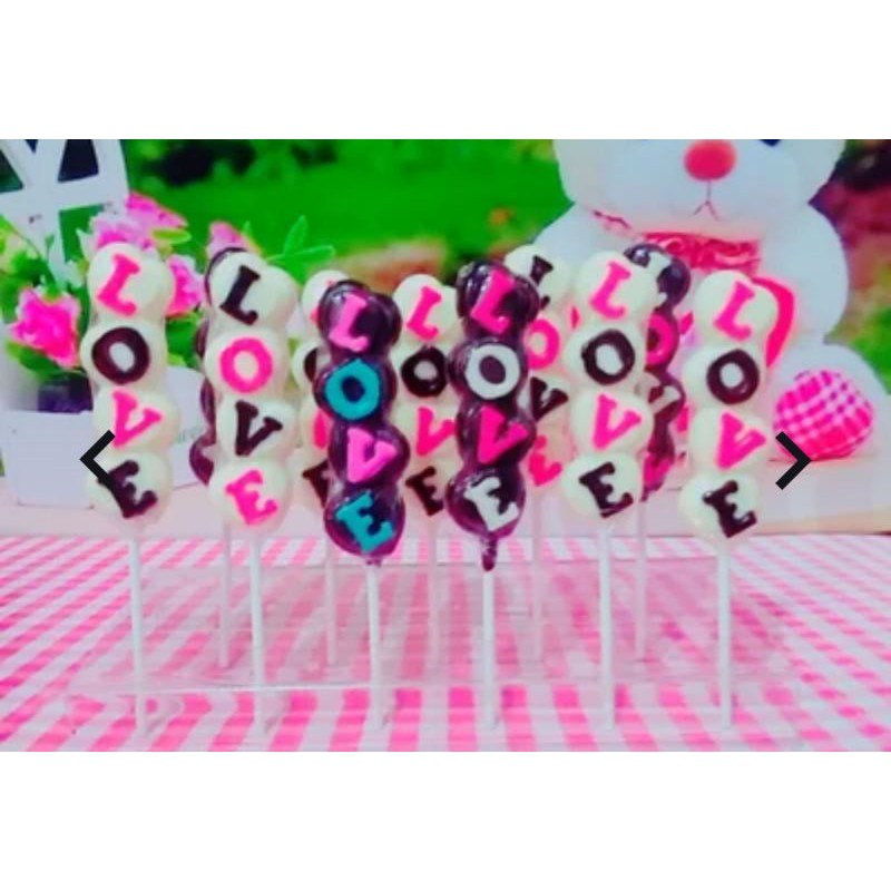 

Cokelat Karakter Love Cinta / Cokelat Lolipop / Cokelat Stik Karakter Premium - Sophiee