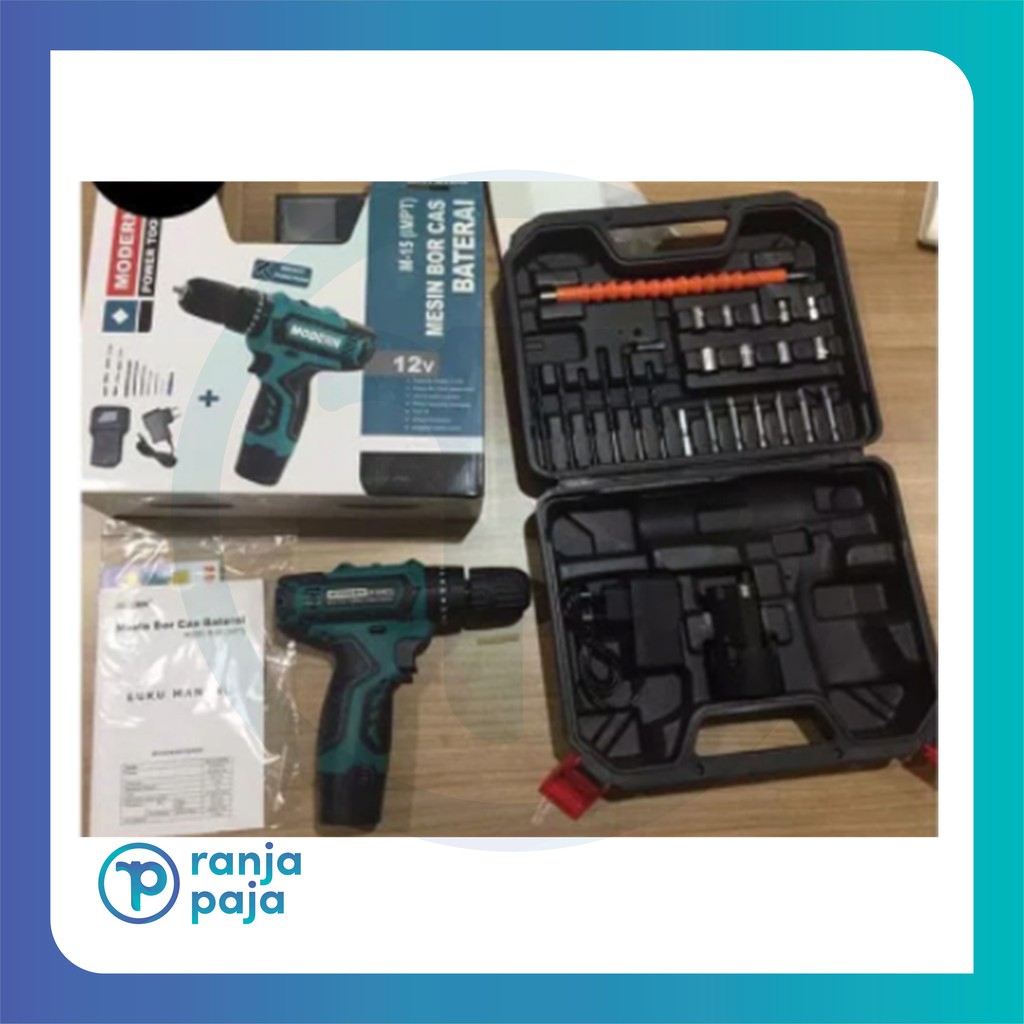 Mesin Bor Baterai - Drill Bor Tangan Baterai Modern M15