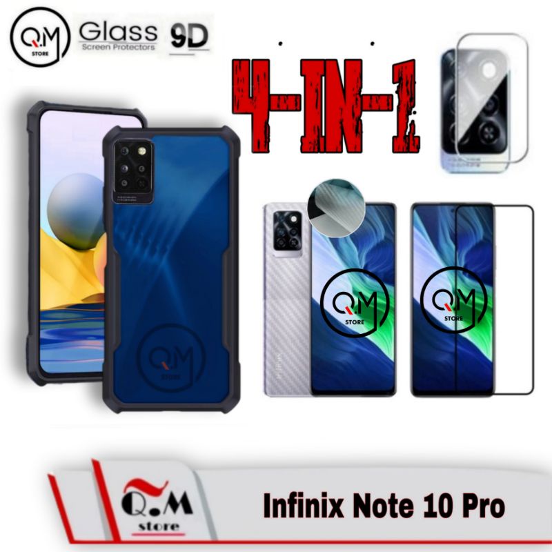 PROMO PAKET 4-IN-1 Case Infinix Note 10 / Infinix Note 10 Pro /Note 10 Pro NFC Softcase Transparan