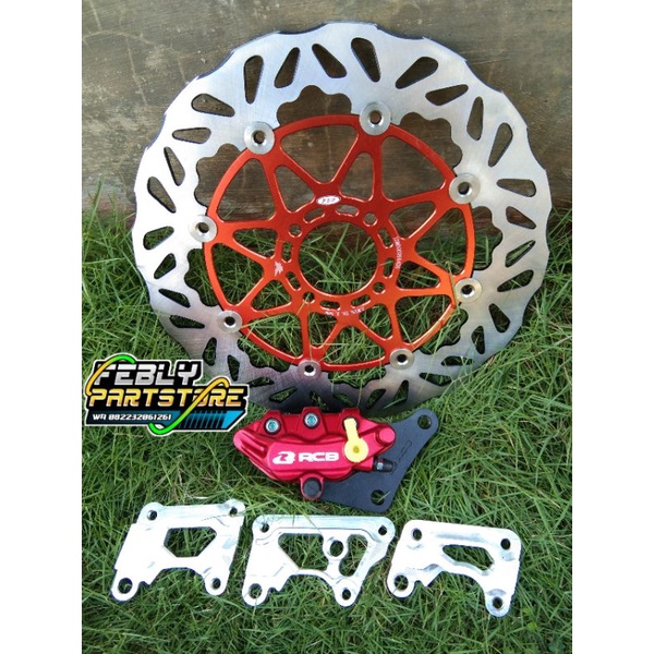 PAKET SET PIRINGAN CAKRAM PSM 300MM ORIGINAL FLOATING KALIPER RCB S SERIES 2 PISTON ORIGINAL BREKET 