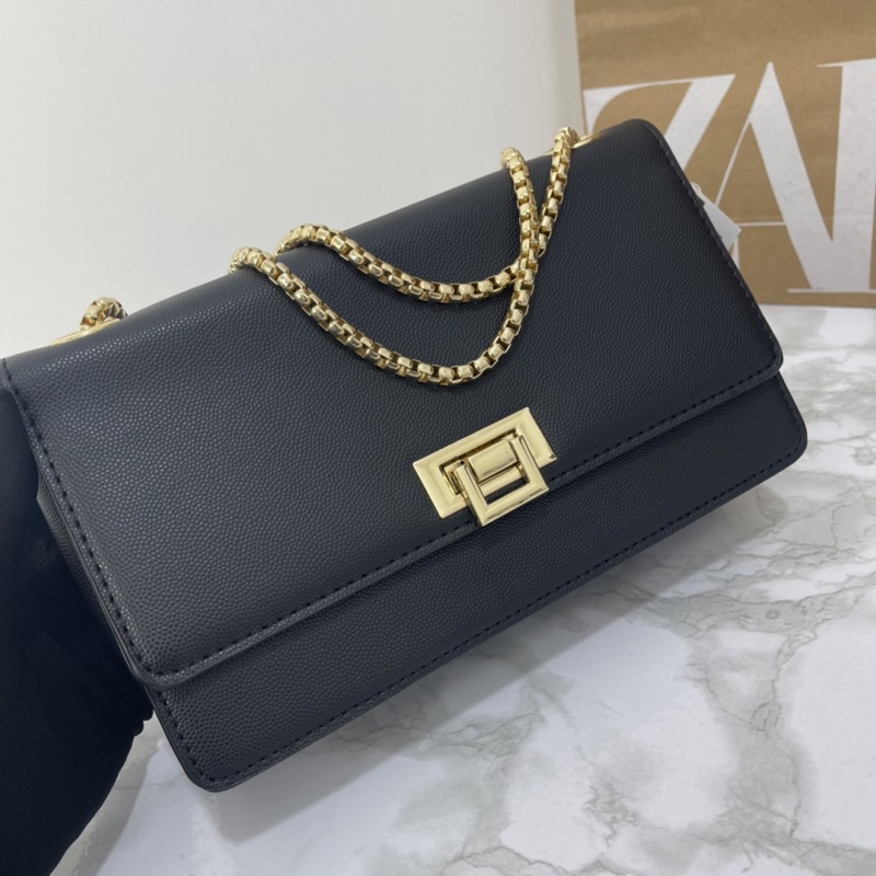 [FOTO ASLI] Tas Wanita Clara Sling Bag Kulit Sintetis Tali Rantai Panjang Trendy Import RZ Bag