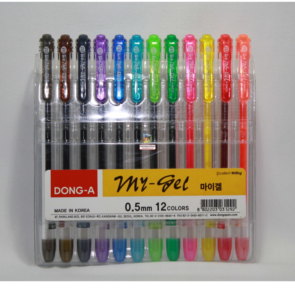 

Pulpen/Pen/Gel Pen My Gel set 12 warna / Korea