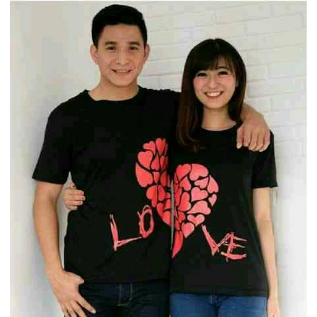 Kaos Couple / Kaos Pasangan / Baju Couple / Baju Pasangan Love Hati