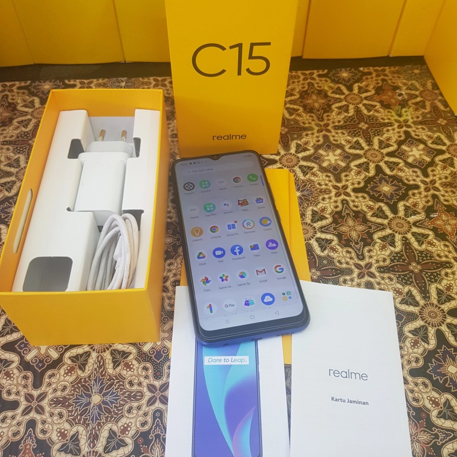 Hp Second Realme C15 RAM 4GB/64GB Fullset Original Mulus