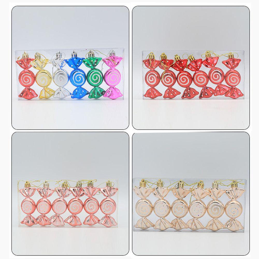 [Elegan] Candy Props Colorful Lolipop Jubilant Enam Pcs Dekorasi Pohon Natal