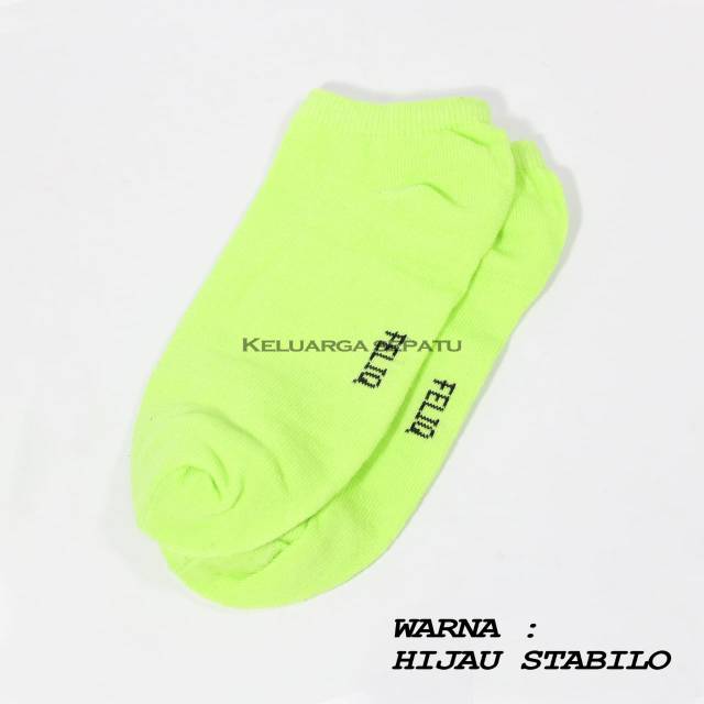 Kaos kaki hijau stabilo polos jalan santai lembut bahan spandex termurah