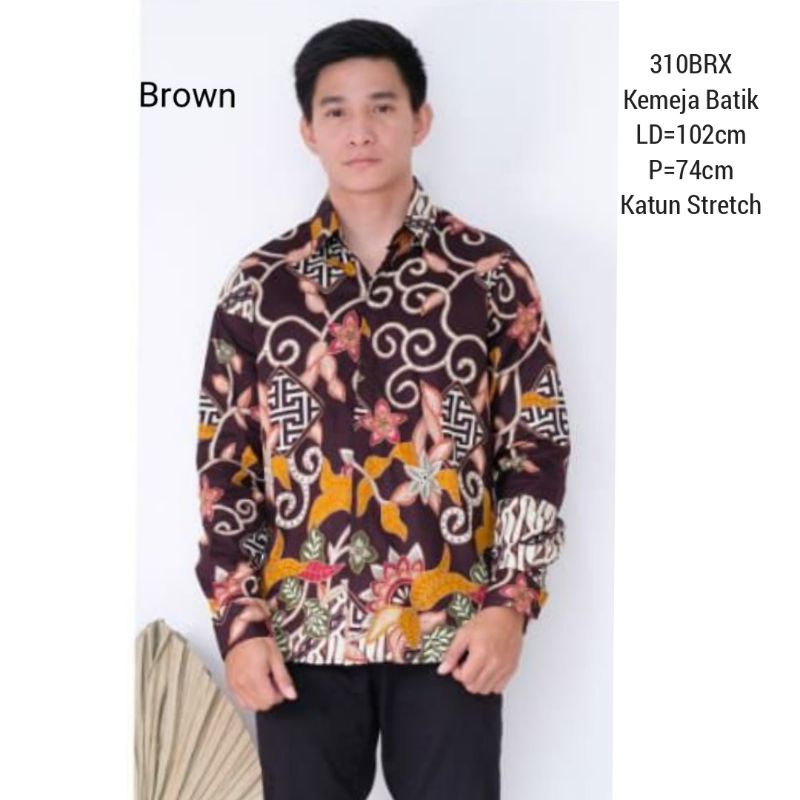 Kemeja Batik Pria Lengan Panjang 021 Baju  Kerja Kantor Cowok Murah Berkualitas