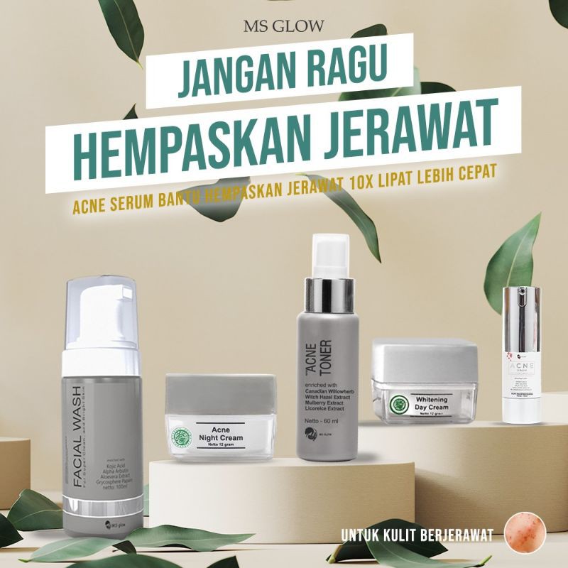 MS Glow Paket Wajah Acne +Serum Acne