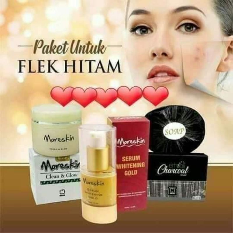 PAKET KOMPLIT MORESKIN FLEK HITAM NASA(Membantu memudarkan flek hitam di wajah)