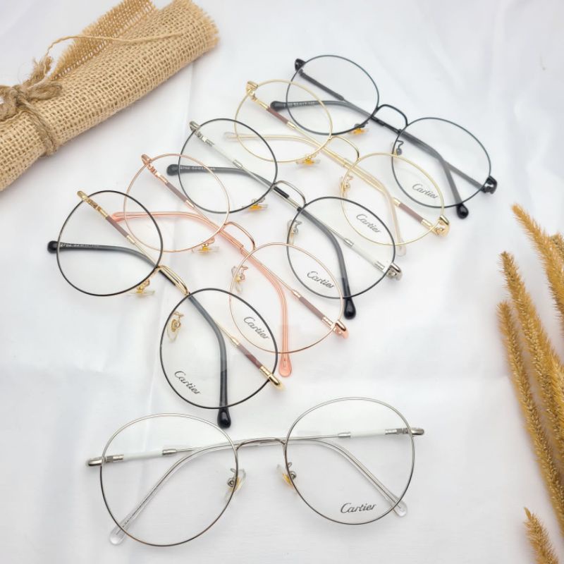 kacamata frame bulat besi 2702 style Korea terbaru