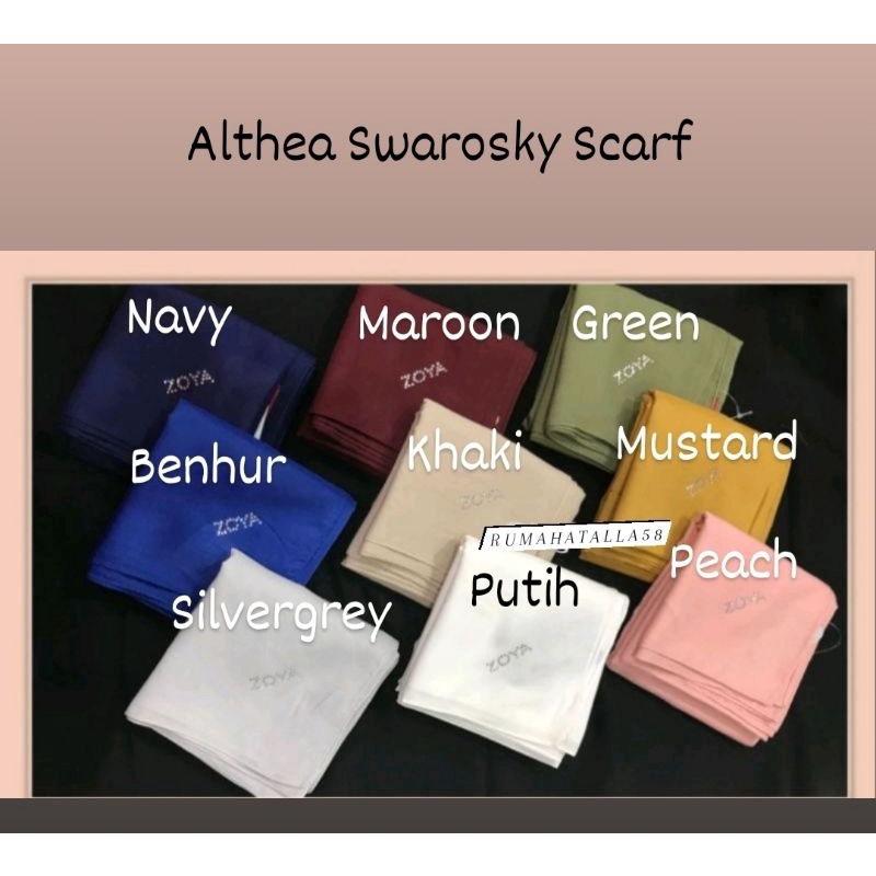 KERUDUNG SEGIEMPAT POLOS CASUAL SPARKLING Dan ALTHEA SCARF ZOYA