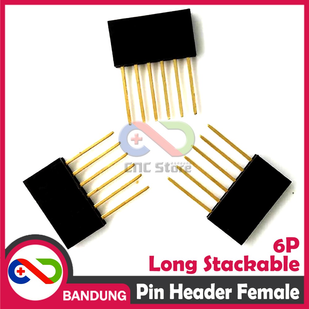 PIN HEADER FEMALE 6 6P 10MM LONG STACKABLE FOR ARDUINO UNO MEGA