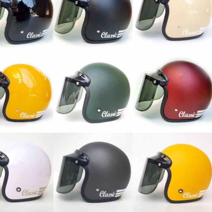 ♟ (COD) HELM BOGO {{CLASIK}} PRIA & WANITA SUPEER helm remaja yg lagi viral..helm sudah SNI ゐ